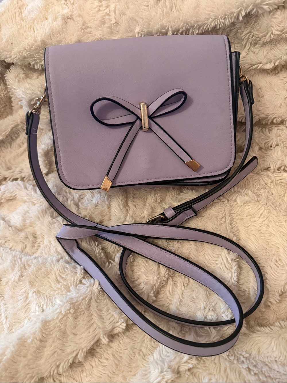 Lilac Bow Crossbody Bag - Women's Shoulder Bag